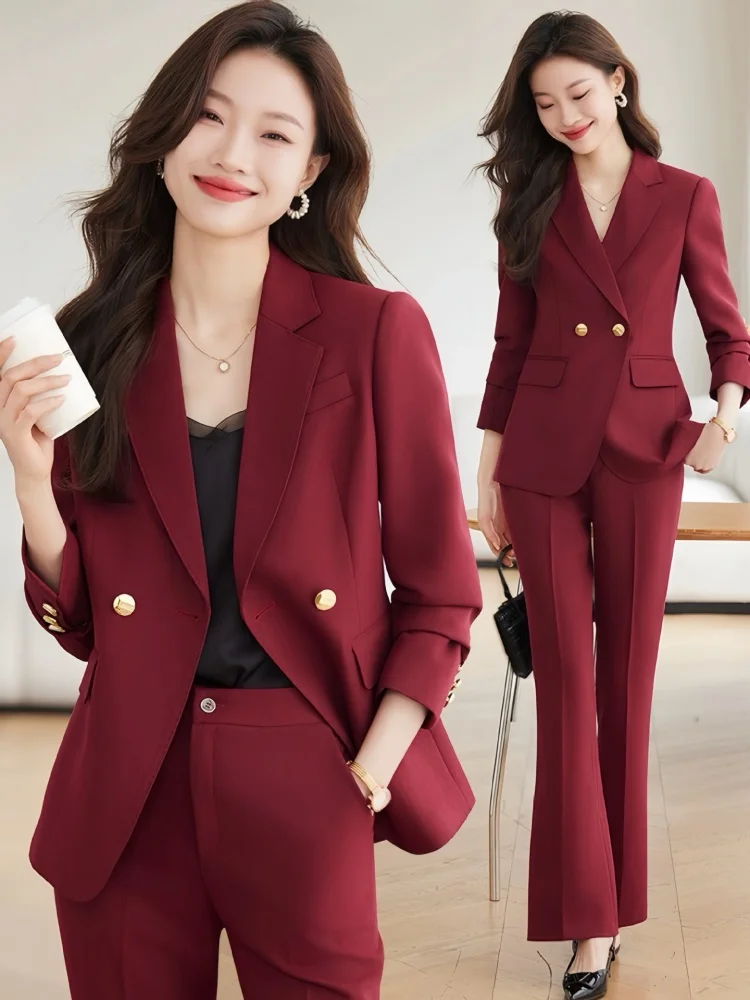 High Sense Light Blue Suit Women's Spring and Autumn2024New Business Suit Temperament Goddess Style Formal Suit Work Clothes