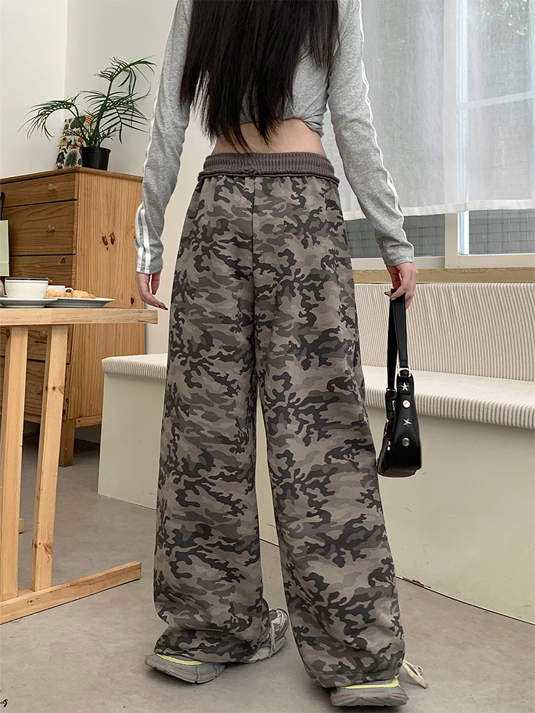 Women Baggy Camouflage Pants Vintage Y2k Sweatpants Harajuku Aesthetic Oversize Pants High Waist Trousers 2000s Fashion Clothes