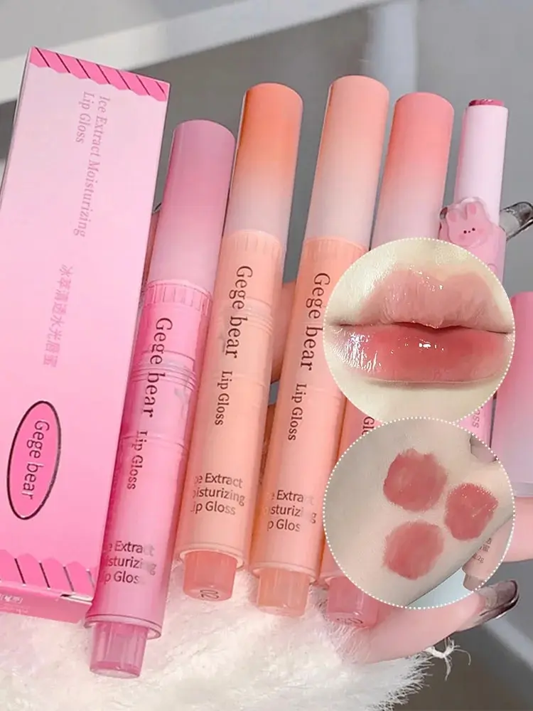 Gege Bear Clear Water Gloss Lip Color Moisturizing High-Shine Lipstick Lip Stain Makeup Mirror Hydrating Jelly Lipstick