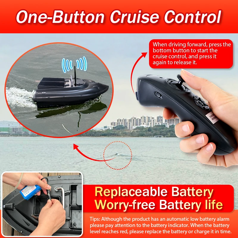 500M remote control fishing boat, wireless intelligent remote control Fishing Boat dual motors, GPS automatic cruise