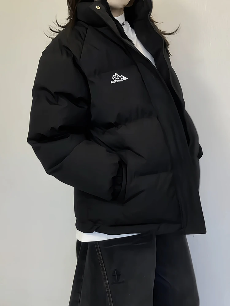 

Мужская теплая зимняя куртка из плотного хлопка с воротником-стойкой, в американском уличном стиле, для работы и повседневной носки