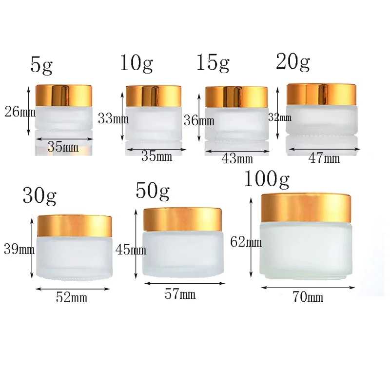 20 قطعة 5 جرام/10 جرام/20 جرام/30 جرام/50 جرام برطمانات زجاجية مستديرة فارغة مع بطانات داخلية عينة السفر الأواني ل كريمات الغسول مساحيق الأظافر المواد الهلامية شمعة
