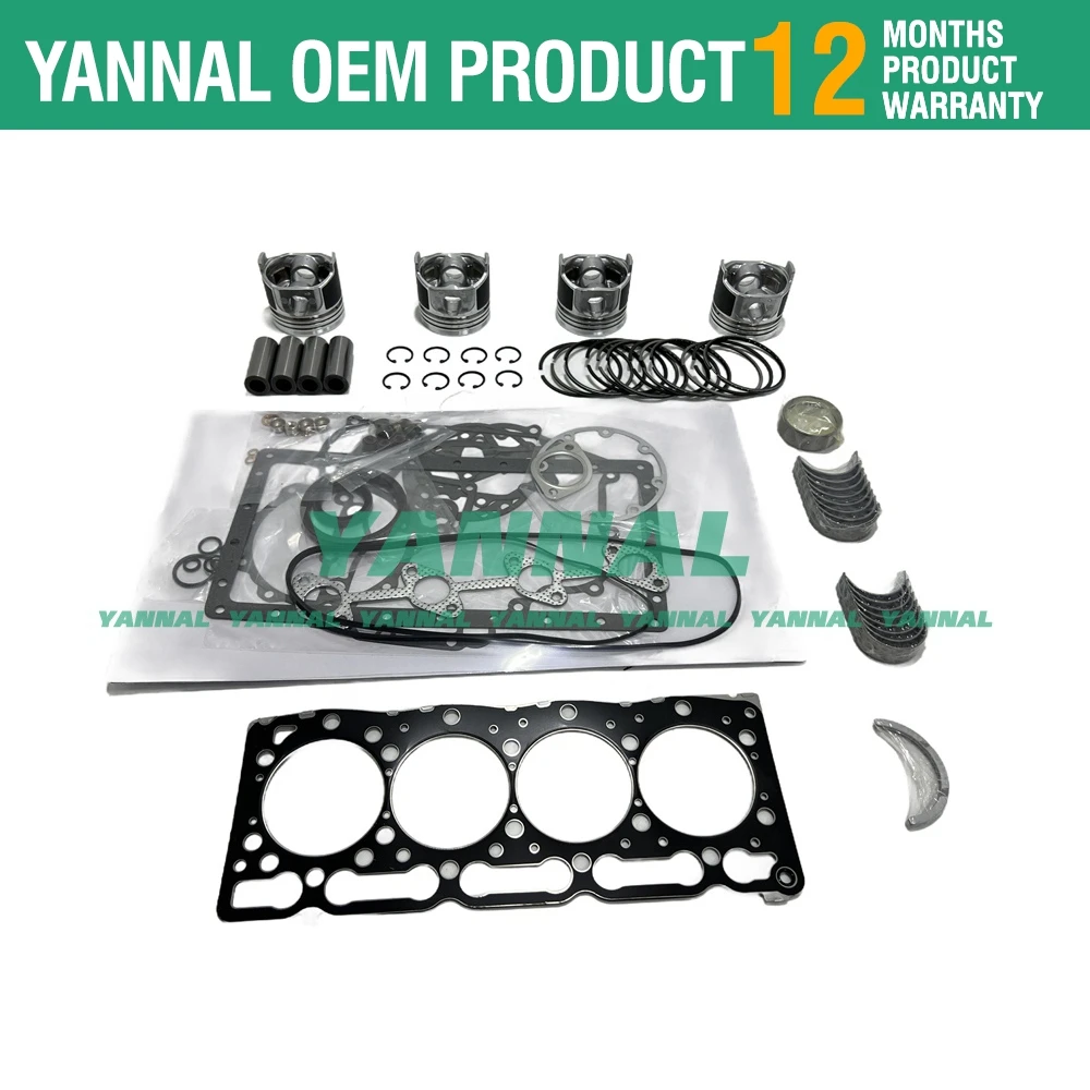 V1505 V1505BH Overhaul Rebuild Kit For Kubota Engine Oversize +0.50 Re-bore Part