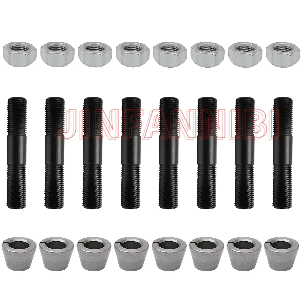 

8 упаковок бортовых шпилек в стиле OE 9/16, комплект конической шайбы и стопорной гайки для Dana 44