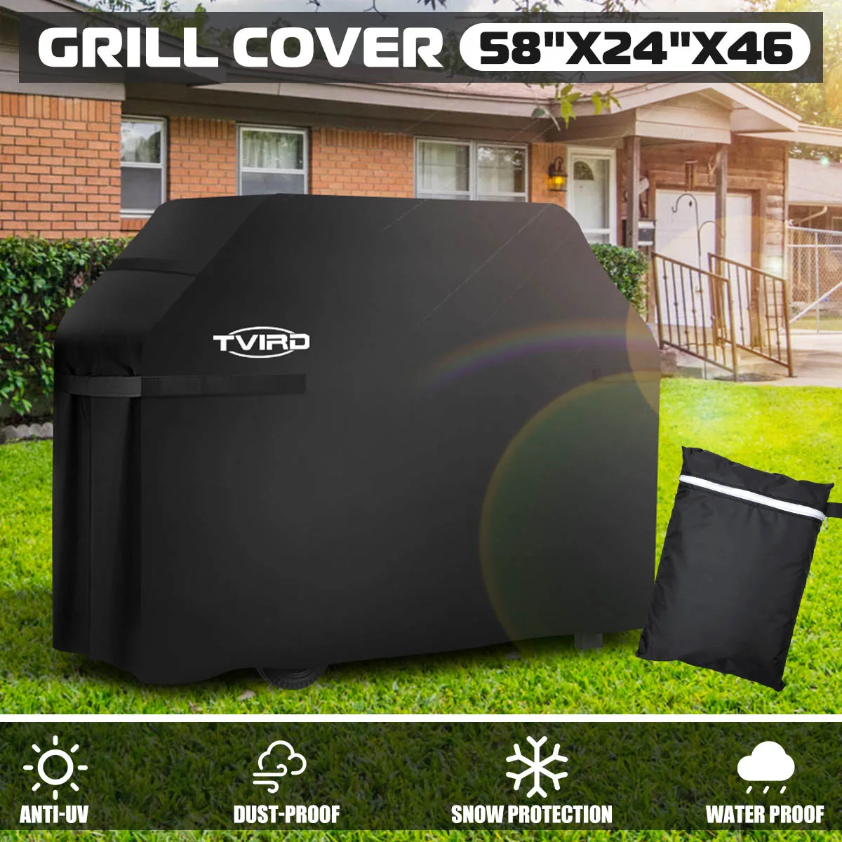 Cubierta de parrilla impermeable para exteriores, protector de polvo resistente, Anti-uv, rectangular, para Gas, carbón, parrilla eléctrica