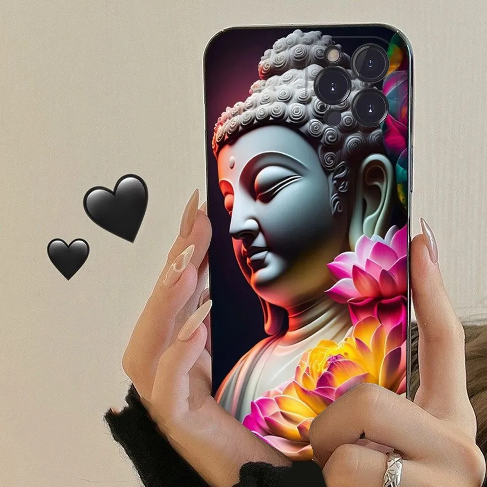 Buddha Phone Case For iPhone 15 14 11 12 13 Mini Pro XS Max Cover 6 7 8 Plus X XR SE 2020 Funda Shell