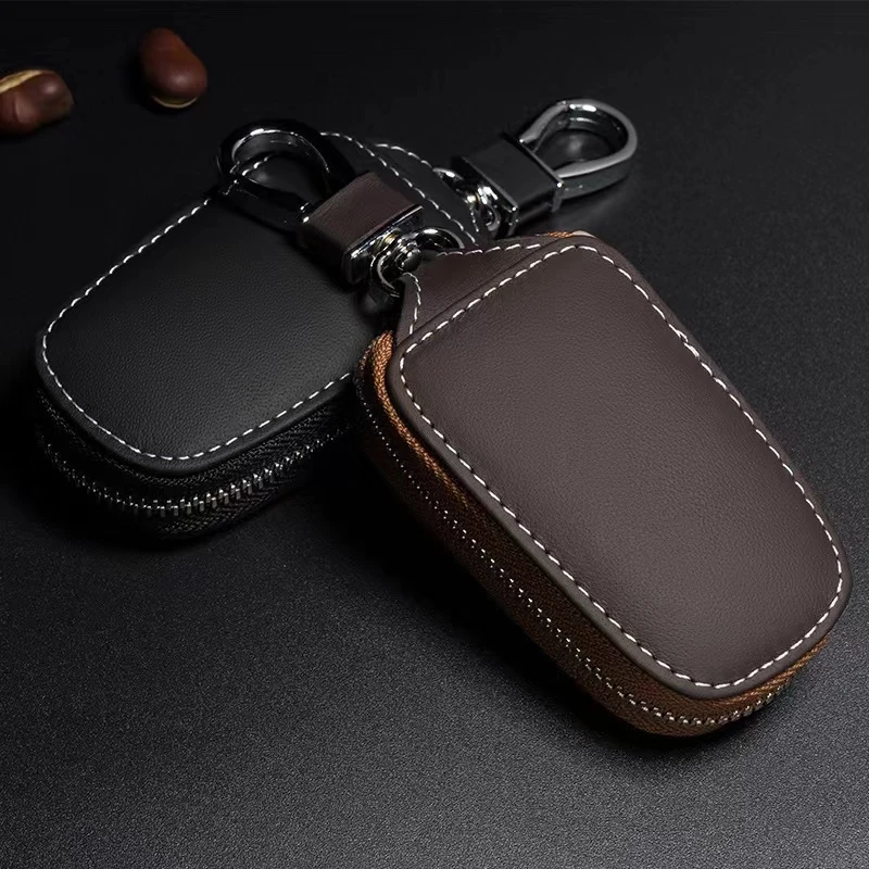 

Universal Leather Smart Flip Key Fob Shell Case Car Remote Cover Holder Bag Pouch Wallet Protector Keychain Organizer