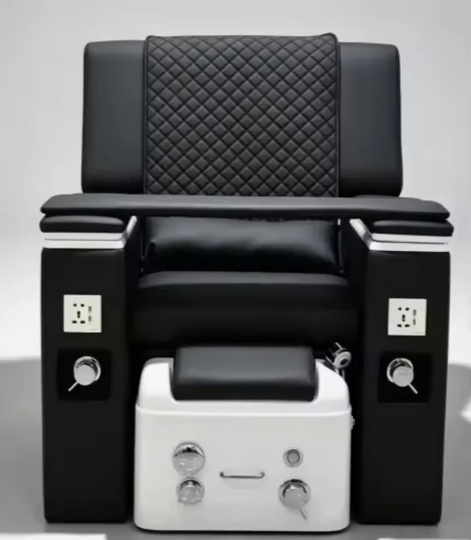 Nail Salon Spa Pedicure Chair Electric Kneading Massage Adjustable Back Pipeless Jet System Stainless Steel PU Salon Furniture