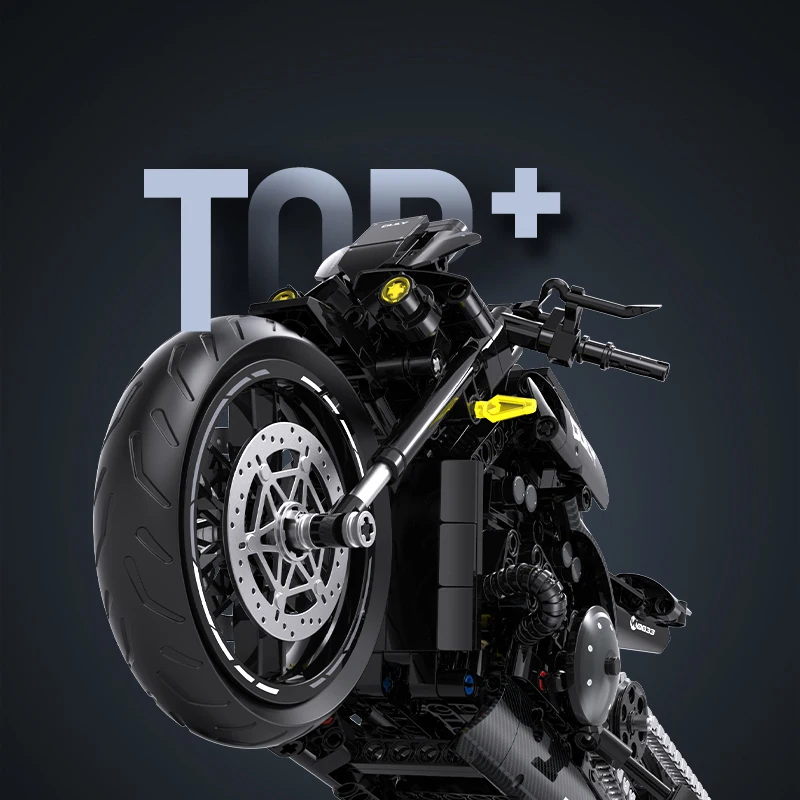 Nieuwe 500 + stks Super Racing Dark Motorcycle Technische DIY Blokken Motor Model MOC Bricks Sets Cadeaus voor Jongens Volwassen kinderen Speelgoed 1:8