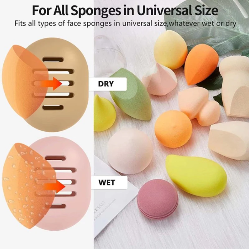 1Pcs Makeup Sponge Holder Eco-Friendly Silicone Multi-hole Beauty Blender Storage Case Travel Protable Cosmetic Puff Holder Box