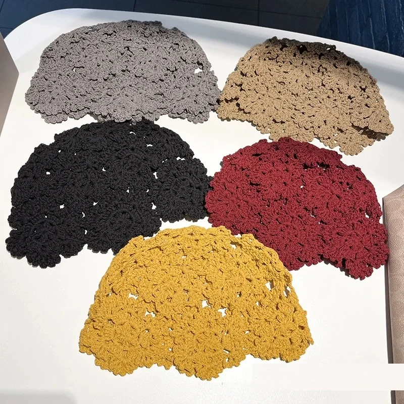 Böhmische handgewebte, ausgeschnittene Kapuzenmütze für Damen, gehäkelte Strickmütze im Ethno-Stil für Reisen und Fotos – Detail 2