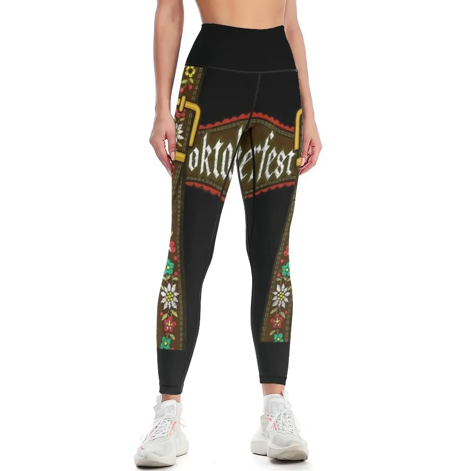 

Lederhosen Suspenders Tee Oktoberfest Bavarian Munich Beer Leggings Sportswear woman gym sports shirts gym Womens Leggings