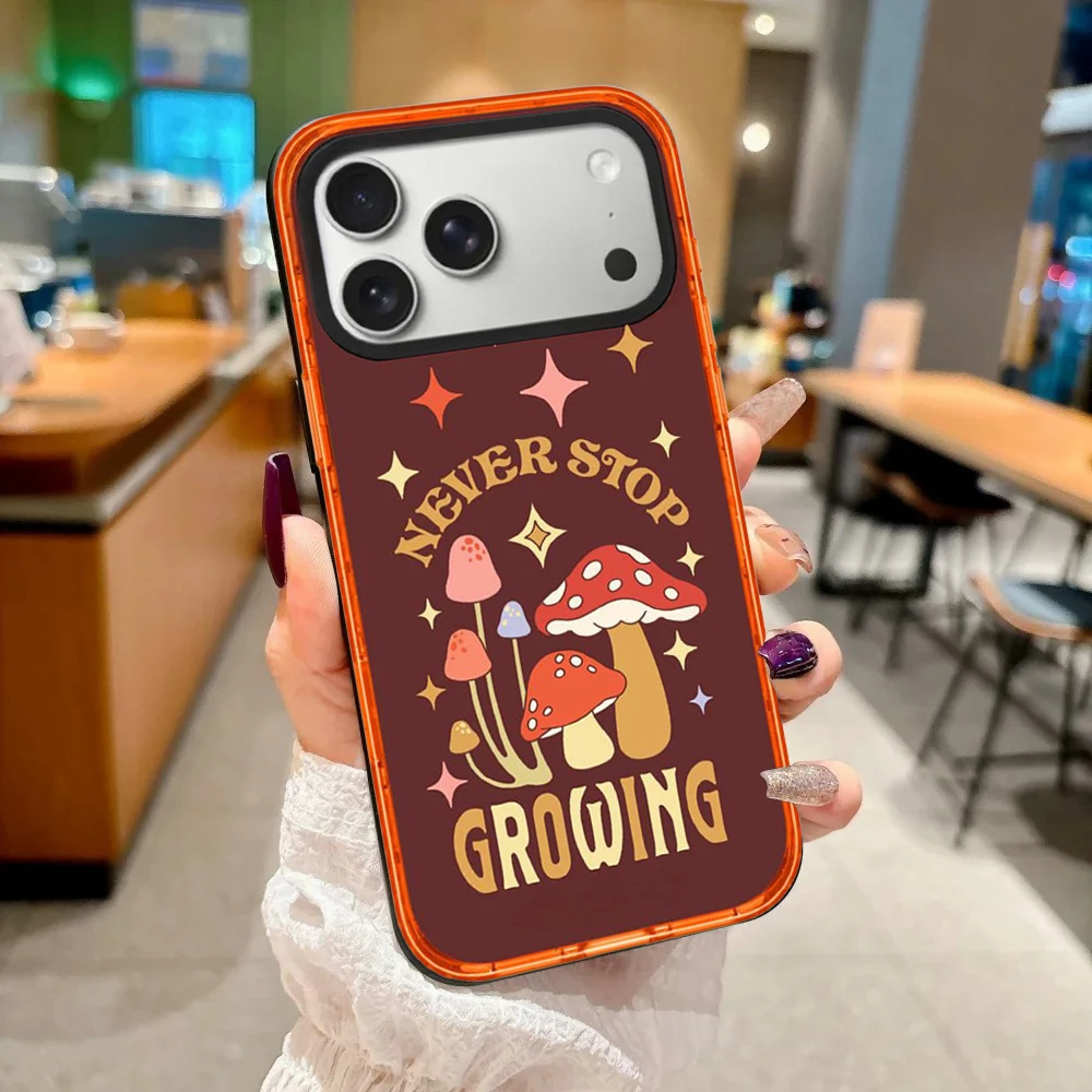 Never Stop Growing Impact Orange Border Magnetic Cover for IPhone 12 13 14 15 16 17 Pro Max Case for IPhone 17 Air