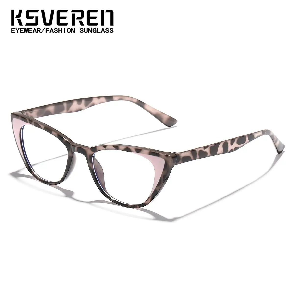 KSVEREN 女性キャットアイ老眼鏡ヴィンテージ抗青色光処方メガネ光学眼鏡女性眼鏡フレーム