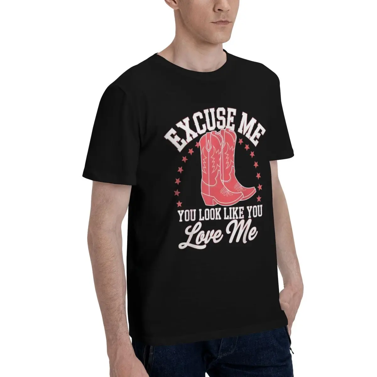 Cowboy Boots Love Quote Vintage Motion High quality Champion T-shirts Leisure Eur Size