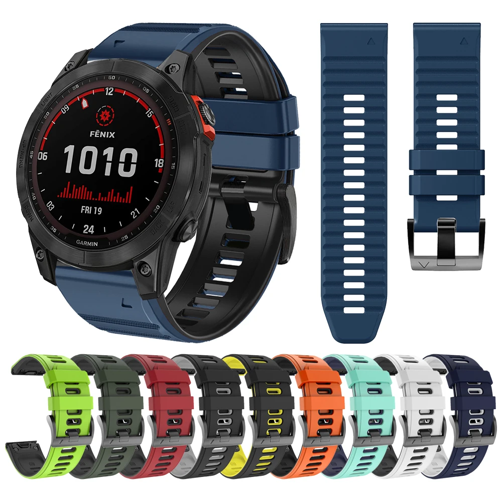 

Quick Fit 22mm 26mm Silicone Watch Band For Garmin Fenix 7X 7 6 6X Pro 5 5X Plus Epix gen 2 MARQ Strap Watchband Bracelet Belt