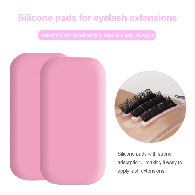 Eyelash Extension Forehead Sticker Pad Silicone Pink Transparent Planting Graft Lashes Tray Stand Pallet Pad Holder Makeup Tools