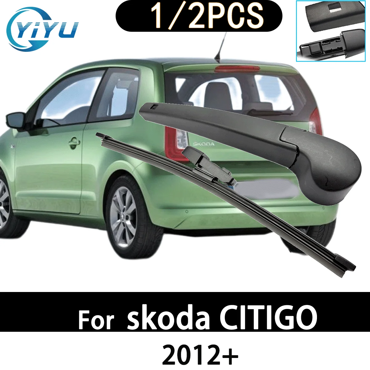 Balai d'essuie-glace pour pare-brise arrière de voiture, 1/2 pièces, pour skoda CITIGO 2012 +, accessoires de voiture