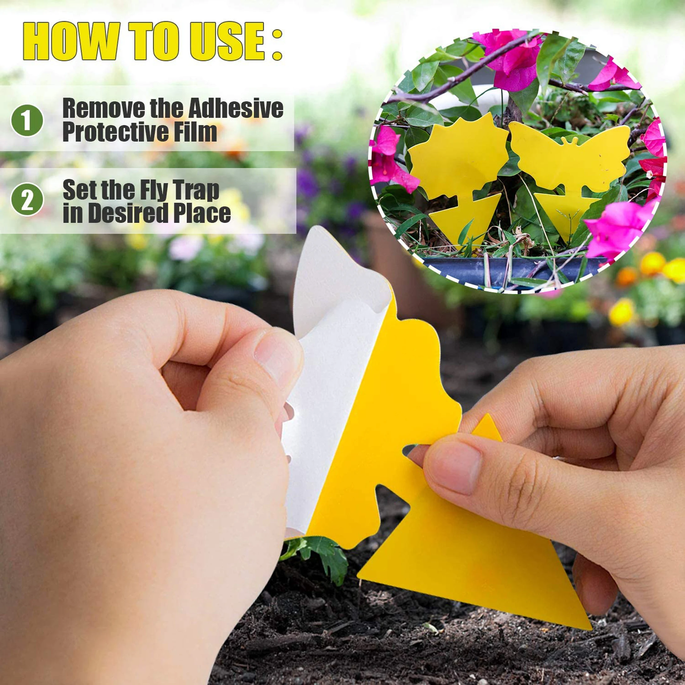 Strong Sticky Fly Pest Traps Bugs waterproof Outdoor Plant Insect Catcher Dual-Sided Sticky Board  For Whitefly Thrip