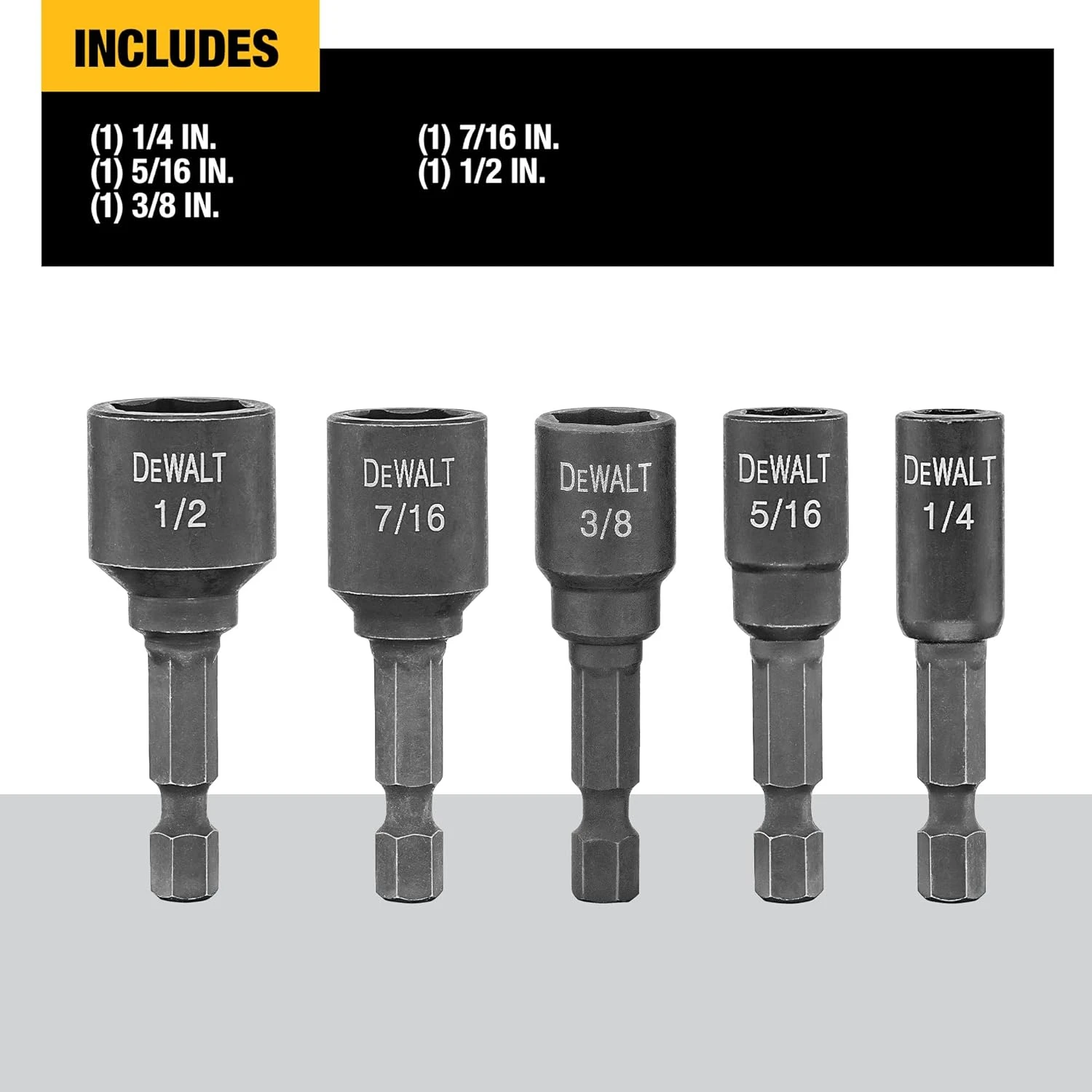 High-Quality Magnetic Impact Ready Efficienct Fastening Operations 5-Piece Nut Driver Set DW2235IR for Quick and Easy Work