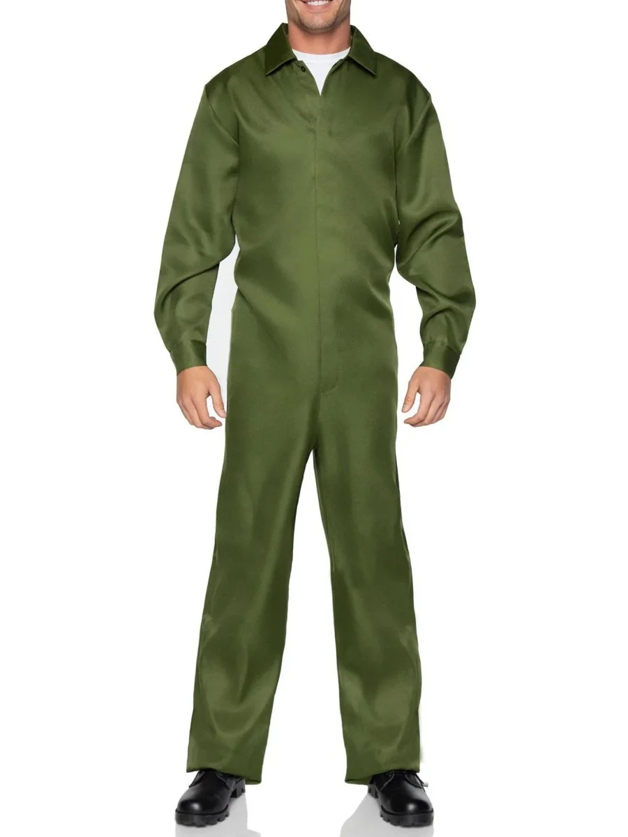 Adult Prisoner Jumpsuit Halloween Mens Costume Orange Costume Prison Inmate Jumpsuit Convict for Halloween Cosplay Sets