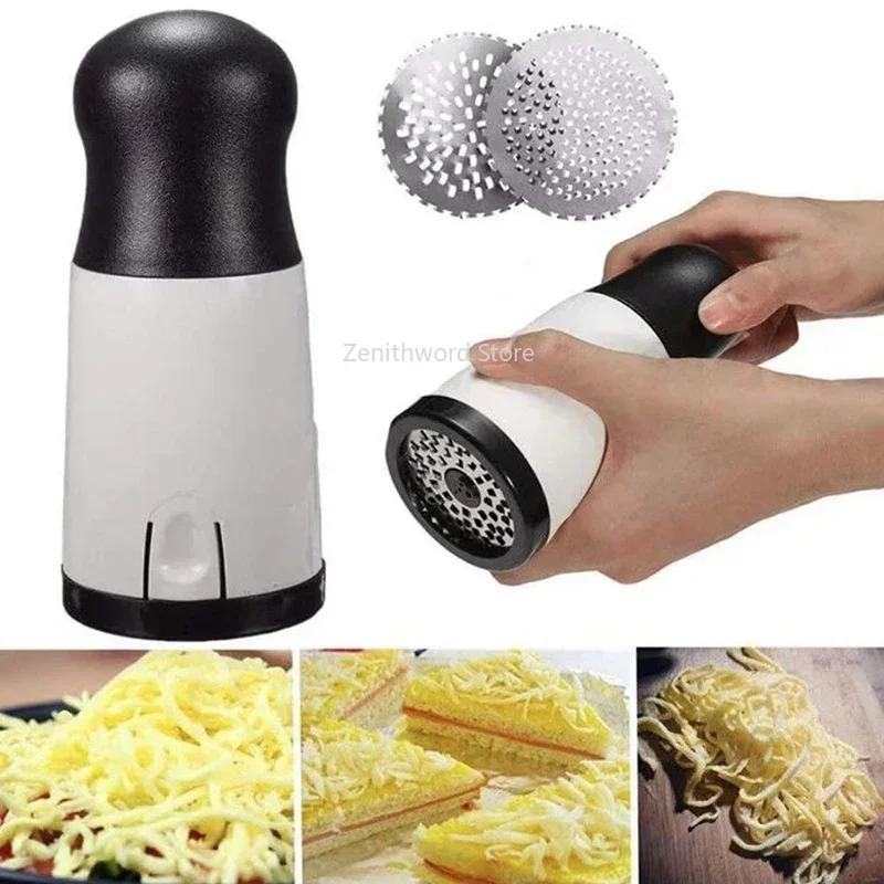 Râpe à fromage à 2 lames, ustensile de cuisine, râpe à chocolat, moulin à beurre DIY, trancheuse à fromage, ABS+acier inoxydable
