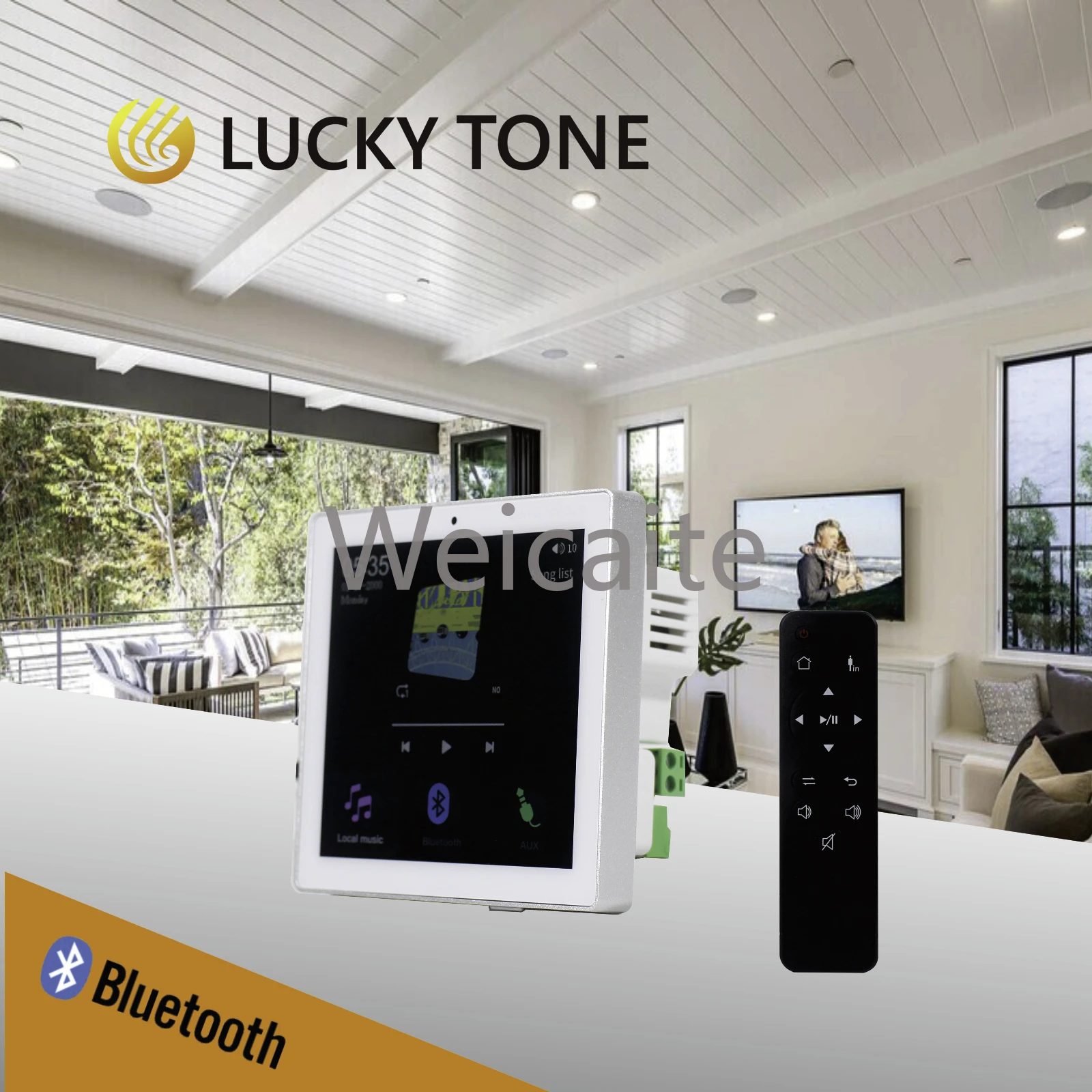 جديد UI 2*25 واط المنزل الذكي بلوتوث الجدار مكبر للصوت مع 4 بوصة تعمل باللمس Modulo Amplificador De Audio Con