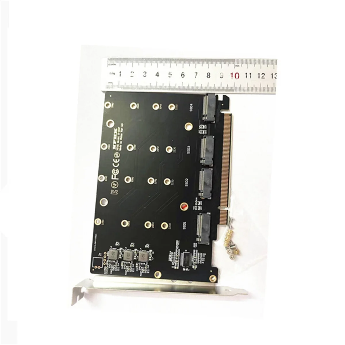 PCIe 4.0 X16 Hard Drive Adapter Card 4 NVMe M.2 SSD Array Card