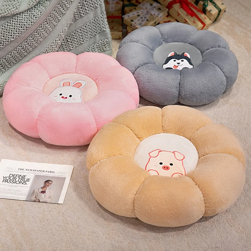 

New Cartoon Rabbit & Pig Plush Cushion Soft Husky Dog Thickened Stuffed Cushion Fluffy Animal Plush Toy Girlfriend Birthday Gift