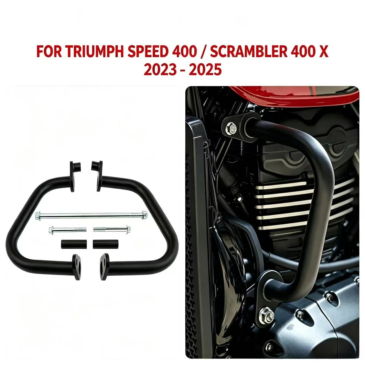 Motorcycle Engine Guard Highway Crash Bars Bumper Protector For Triumph Speed 400 Scrambler 400X 2023 2024 2025
