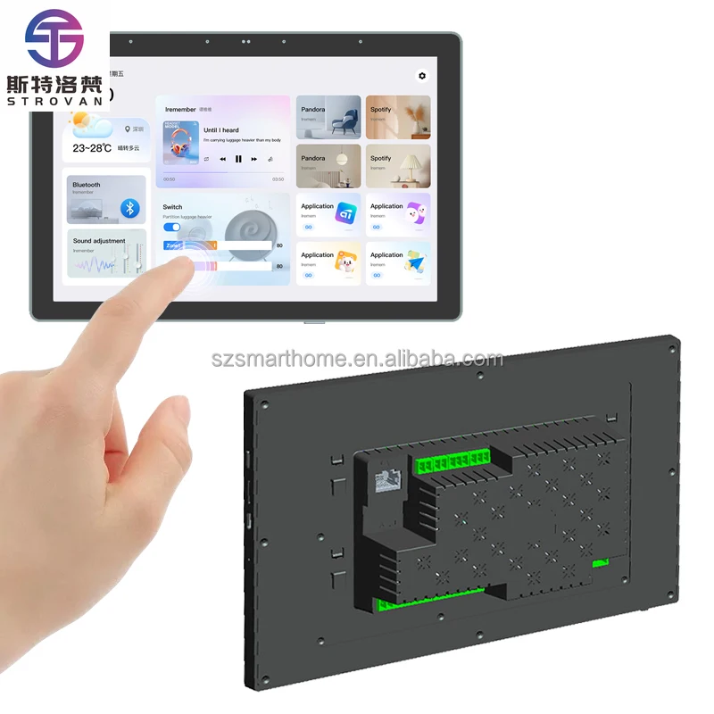 

ZXHK 8 Inch Touch Screen Wall Panel New UI 2 Zone Alexa Android 11 Wifi Music Amplifier Center Control 8x25W Touch Smart Home Ho