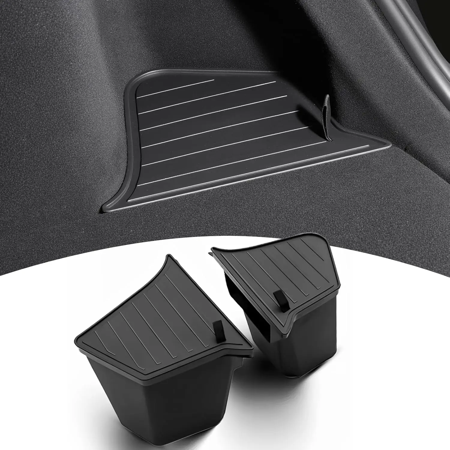 Model Y Launch 2026 Kofferraum-Seiten-Aufbewahrungsbox für Tesla Y Juniper Rücksitz-Organizer Wildleder Anti-Schmutz Auto-Reisezubehör – Detail 3