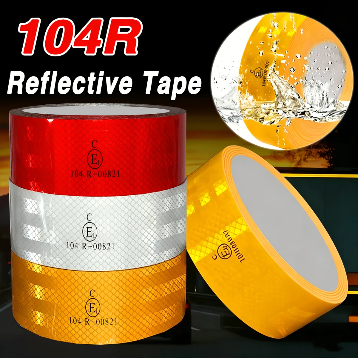 

Waterproof Reflective Tape 104R Conspicuous Safety Warning Sheet for Construction Sites
