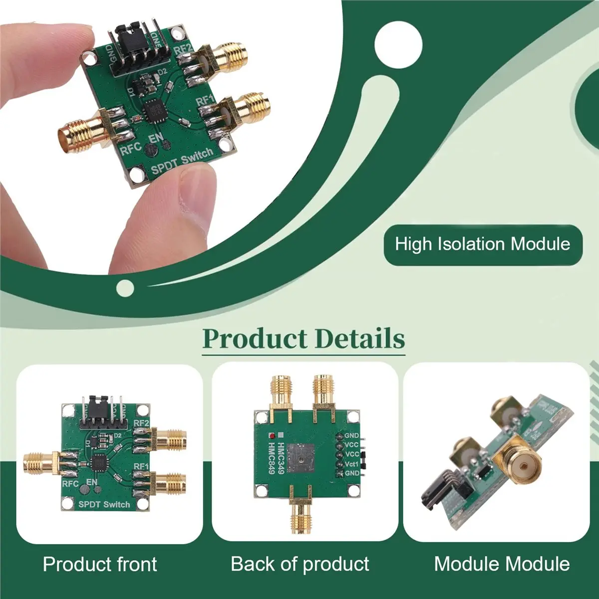 AS62 HMC849 RF Switch Module Single-Pole Double-Throw 6Ghz Bandwidth High Isolation Multi-Function Convenience Module