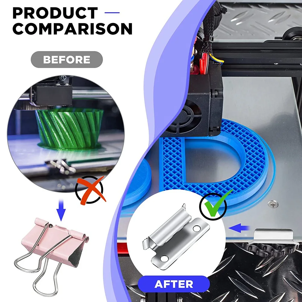 【Flash-Deal!】16 Pieces 3D Printer Bed Clips Clamp Hot Bed Glass Platform Fix Clamps And Silicone Leveling Solid Bed Mounts Set