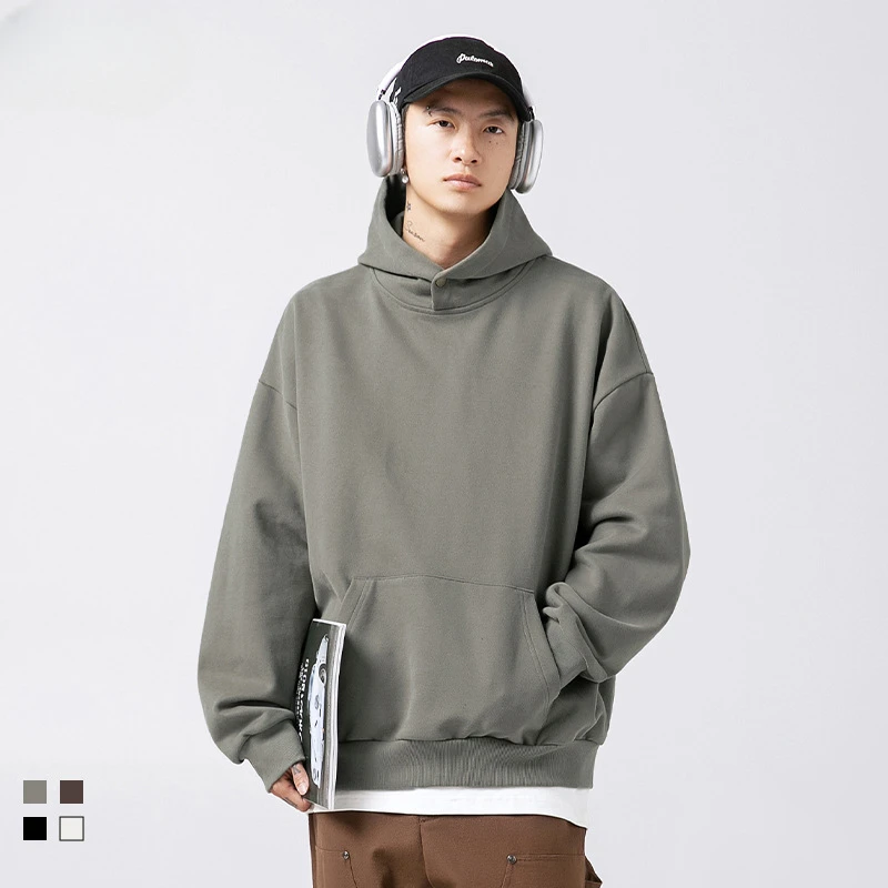 

Heavy texture hooded sweater loose couple coat in autumn and winter streetwear men hoodies