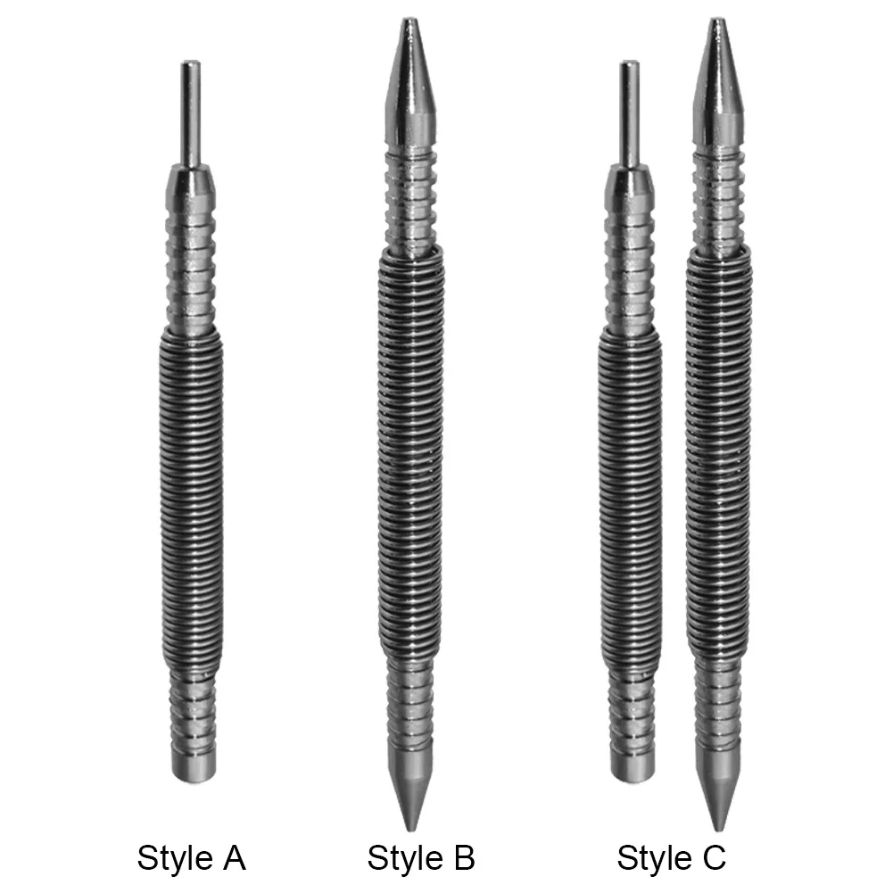 1/2Pcs Spring Tool Hammerless Nail Set Double Head 1/16&3/32inch Spring Loaded Marking Holes Tool Wood Press Dent Marker
