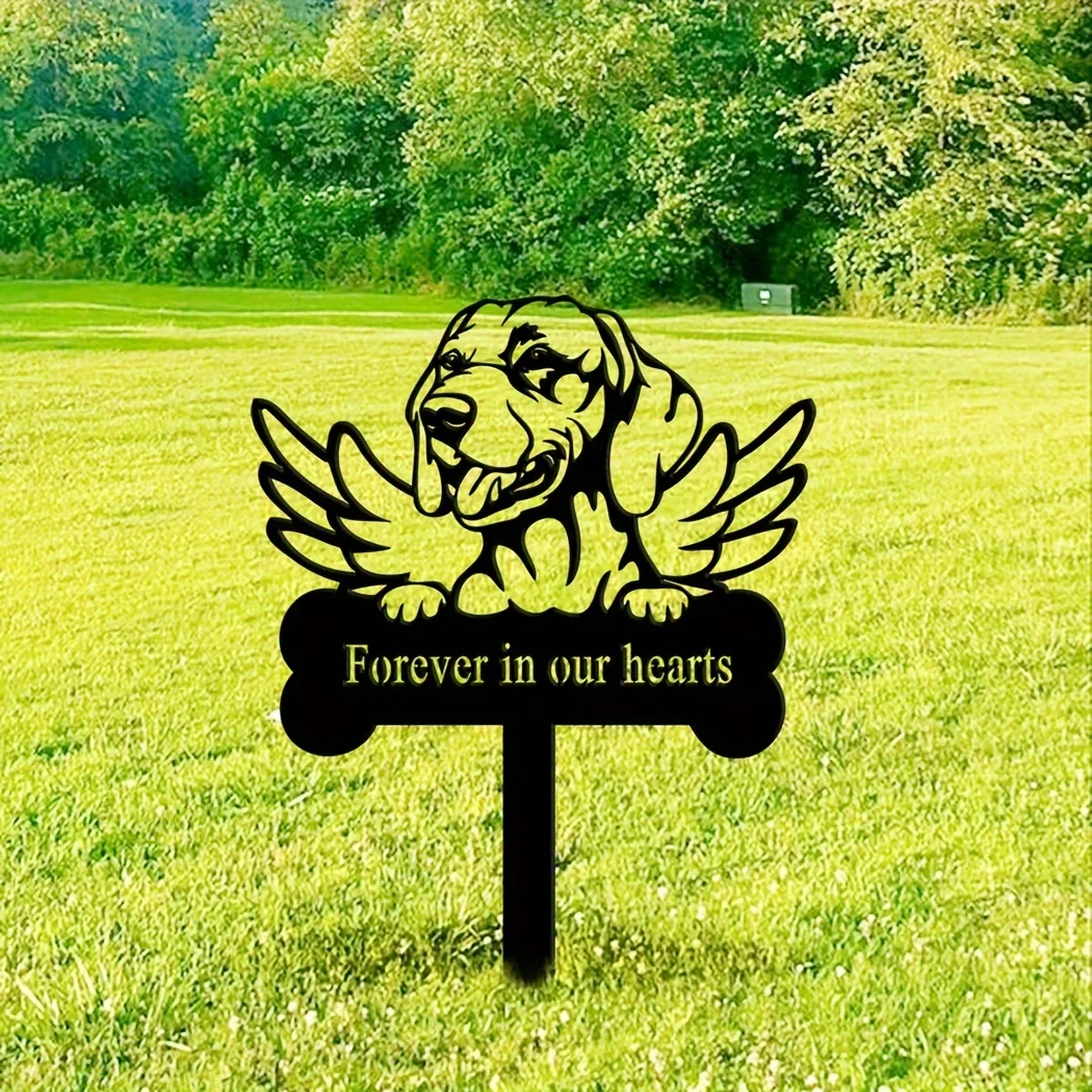 HelloYoung 1pc Vizsla Dog Memorial Stake, Metal Stake, Sympathy Sign, Pet Grave Marker, Remembrance Stake for Patio Decoration
