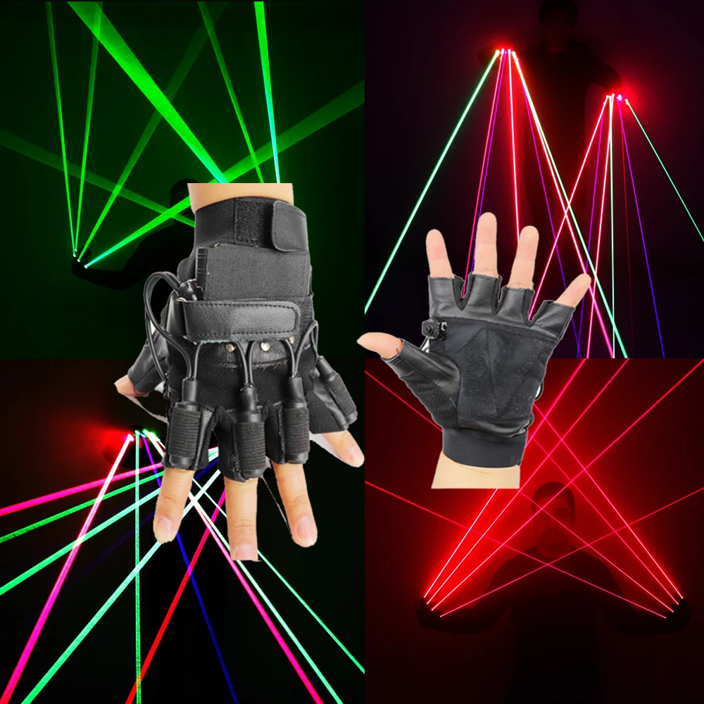

Single point Green Red Blue RGB Laser Gloves Lazer Mitten Ray Glove Professional Stage Performance Costume Customizabl