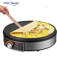 Pancake maker, electric crepe maker, pancake maker (with non-stick frying pan), batter spatula, 1000W kitchen, can fry steak, eg