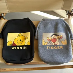 Disney Winter Pet Dogs Clothes Cute Winnie The Pooh Dogs Hoodies Cotton Plus Warm For Small Medium Dogs Clothing French Bulldog