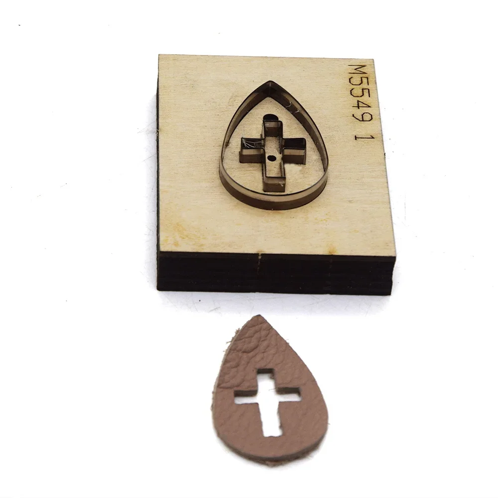 Leather Die Cut Steel Punch Cross Teardrop Earrings Cutting Mold Wood Dies Cutter Punch Tool for Leather Crafts 50mm