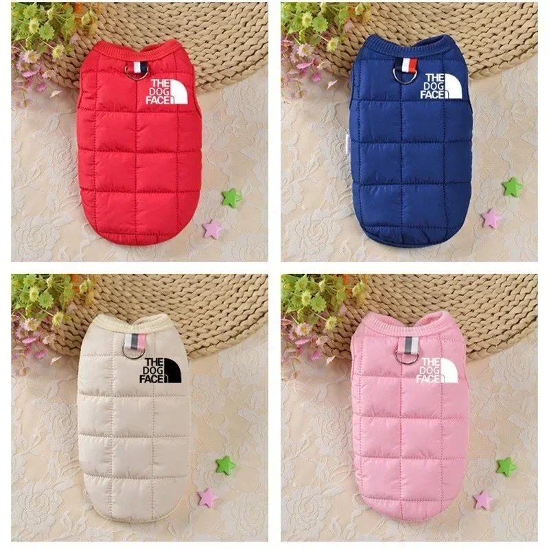 Dog Winter Thickened Cotton Clothes Outdoor Warm Clothes Pet Cardigan Down Jacket Small And Medium Dog Clothes Pet Coat Vest