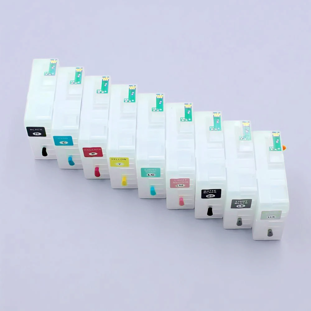 9 Colors 80ML Refillable Ink Cartridge with Permanent Chip Sensor For Epson Stylus Pro 3800 3880 3890 3800C 3850 3885 No Ink