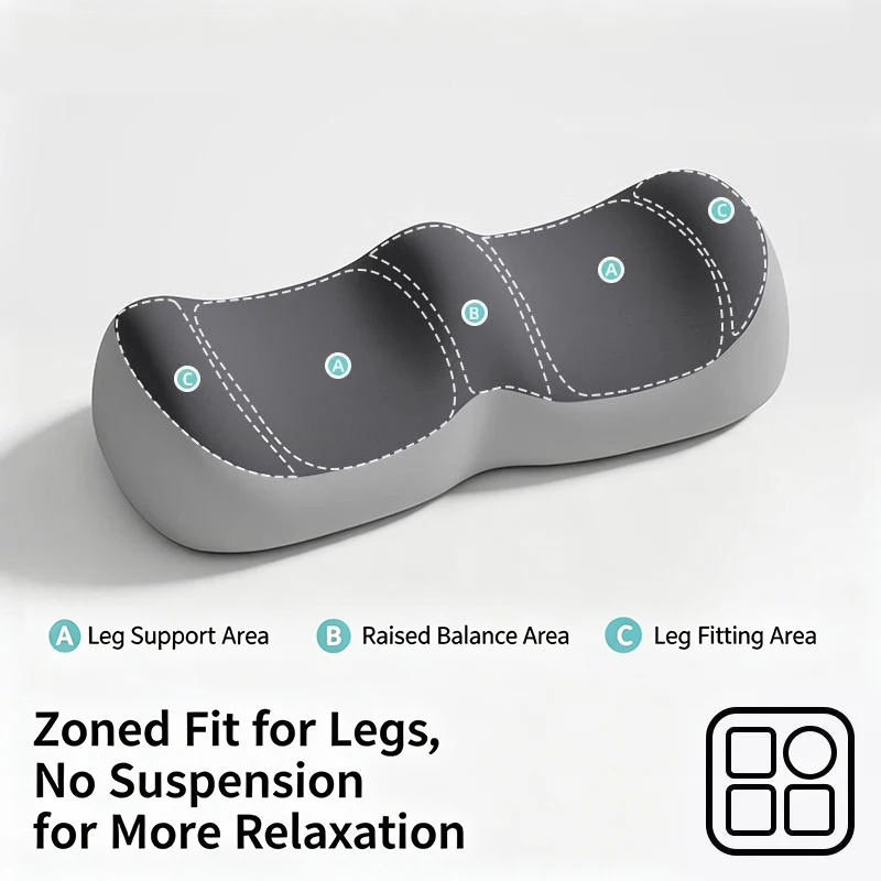 Ergonomic W-Shaped Leg Elevation Pillow Memory Foam Dual-Purpose Foot & Leg Rest Cushion for Pressure Relief Removable Washable