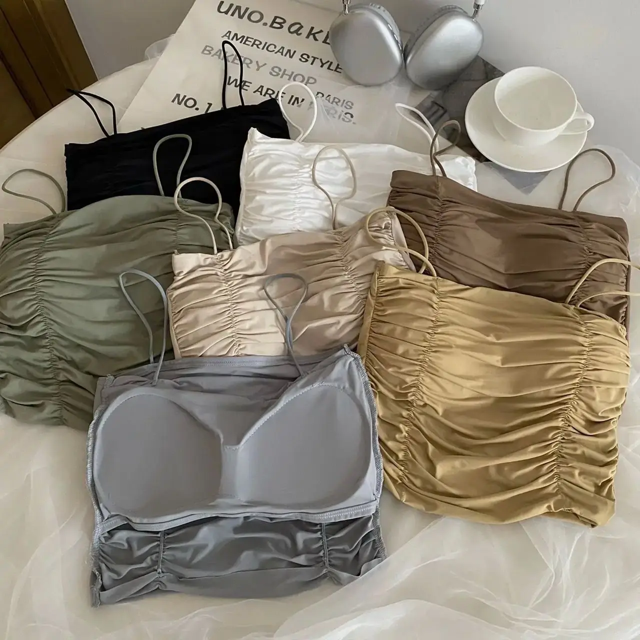 เสื้อกล้ามครอปเซ็กซี่สำหรับผู้หญิง เสื้อครอปฤดูร้อนแบบสายเดี่ยว พร้อมเสื้อกั๊ก C Svel สำหรับสุภาพสตรี แฟชั่นฤดูใบไม้ร่วง เสื้อผ้าผู้หญิง