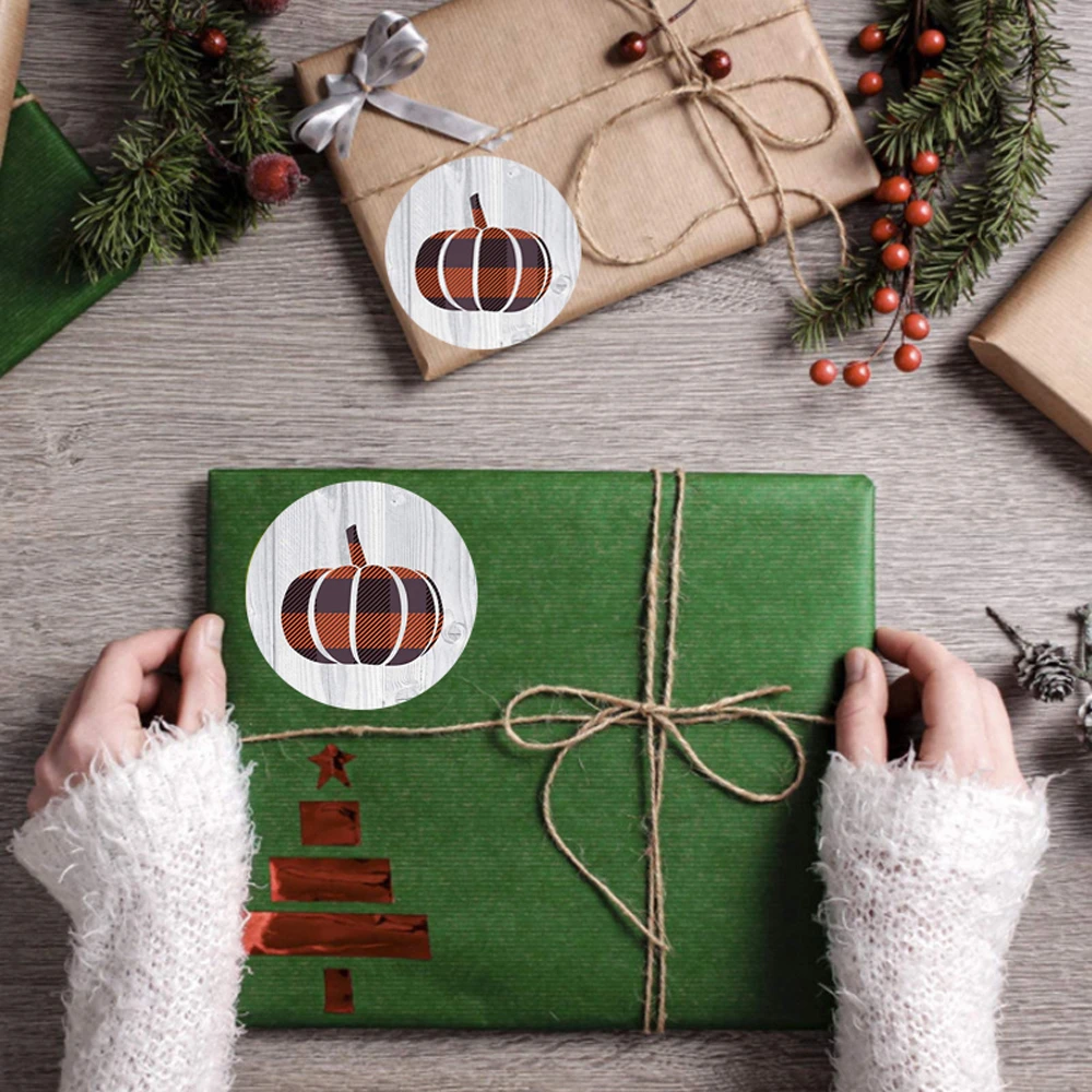 ハロウィーンのドアの形をした粘着ラベル,1インチ,装飾用ラベル,パーティーギフト,ベーキング,DIY,500個