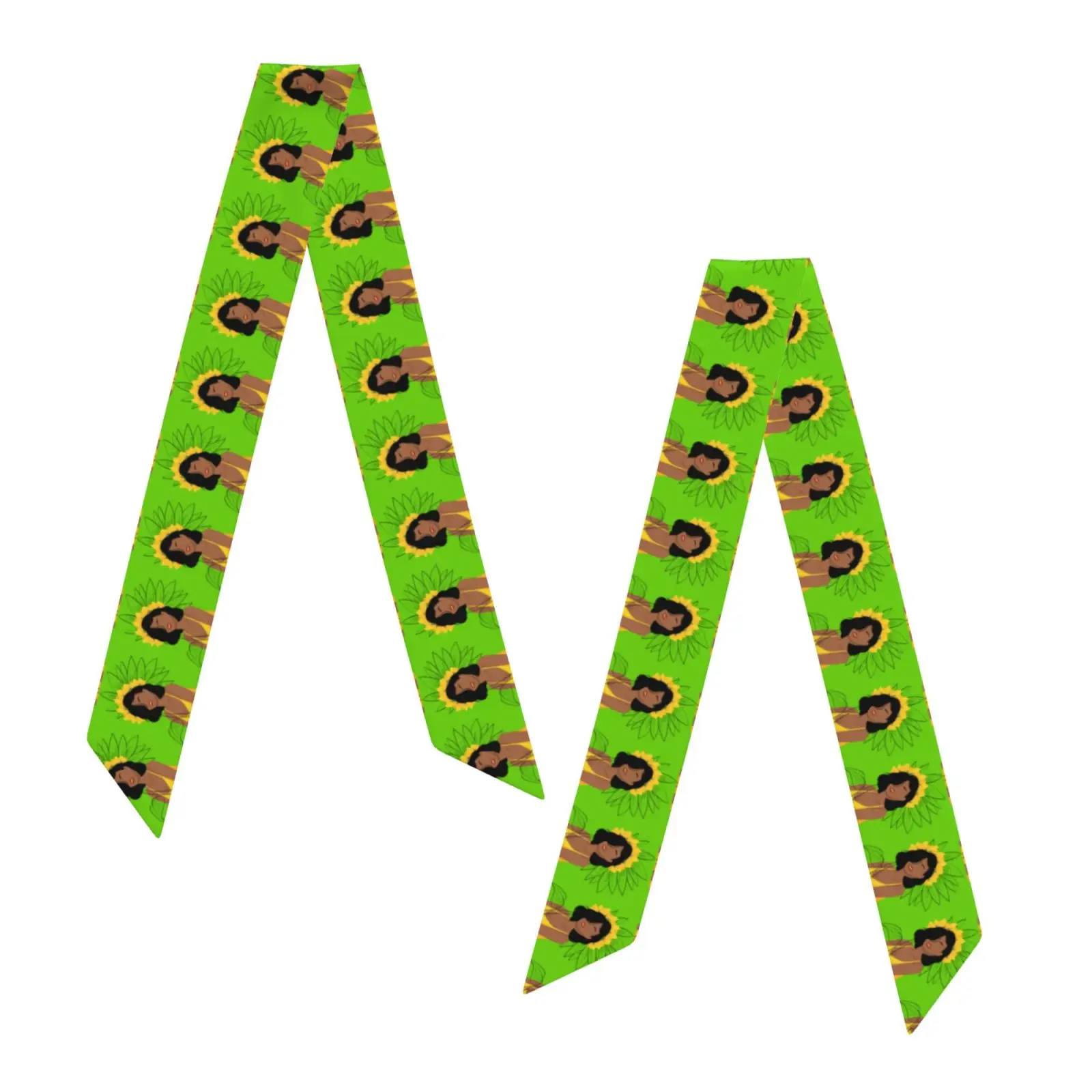 Personalized Designer Long Scarf Custom Pattern Printed Elegant Neck Wrap Women Hair Tie Bag Ribbon Luxury Birthday Gift