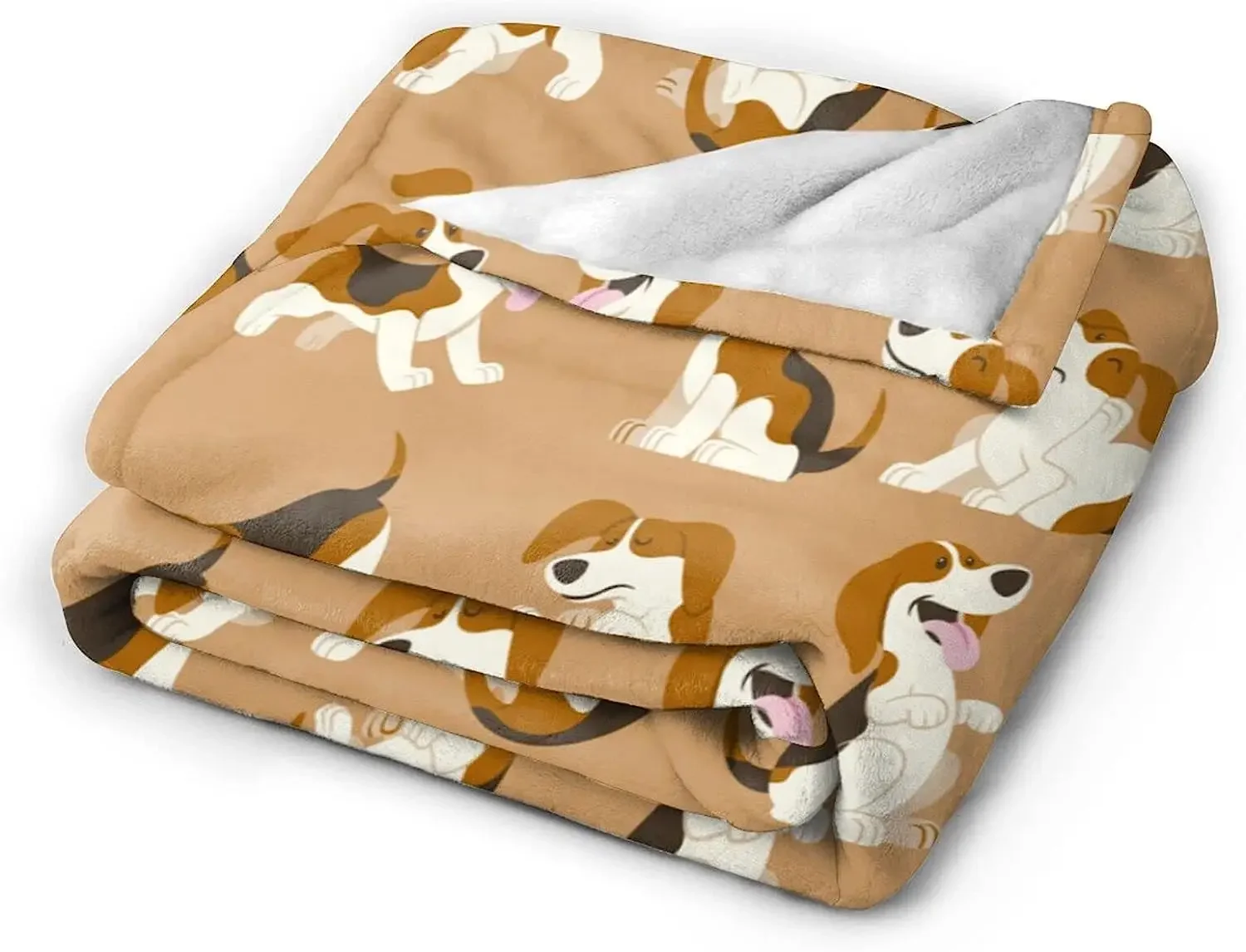 Beagle Dog Cartoon Flannel Fleece Bed Blanket Throw Blanket Lightweight Cozy Plush Blanket for Bedroom Living Rooms Sofa