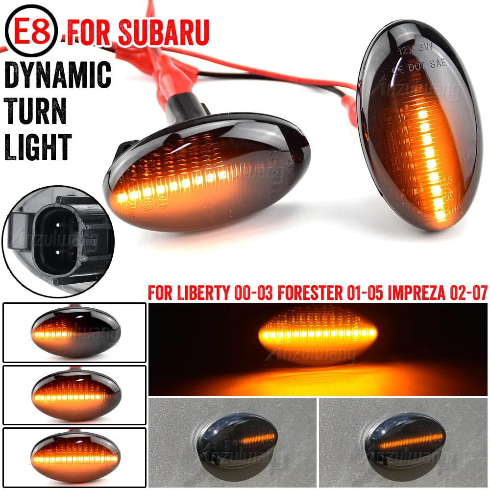 2Pcs Dynamic Led Side Marker Turn Signal Light Sequential Blinker Lamps For Subaru Impreza 2 WRX STI Forester 1 2 Legacy Liberty